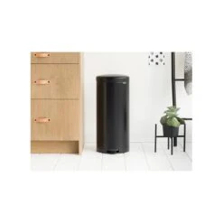 Pedaalemmer NewIcon BRABANTIA - 30 Liter Mat Zwart -Tuinartikelen Winkel pedaalemmer newicon 30 liter mat zwart 1608012193 3 600