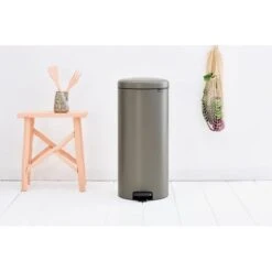 Pedaalemmer NewIcon BRABANTIA - 30 Liter Platinum -Tuinartikelen Winkel pedaalemmer newicon 30 liter platinum 1608011499 3 600