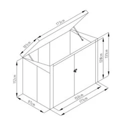 Sinolily Polly B Containerberging - 173 × 101 × 131 Cm - Antraciet -Tuinartikelen Winkel sinolily afvalbakberging antraciet 1675938347 1 600